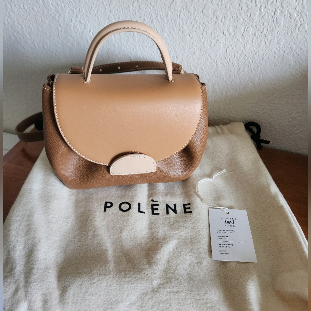 Authentic Polene Numero Un Nano Bag in Trio Camel. Comes with box and dust bag.